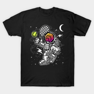 Astronaut Tennis HEX Coin To The Moon HEX Crypto Token Cryptocurrency Blockchain Wallet Birthday Gift For Men Women Kids T-Shirt